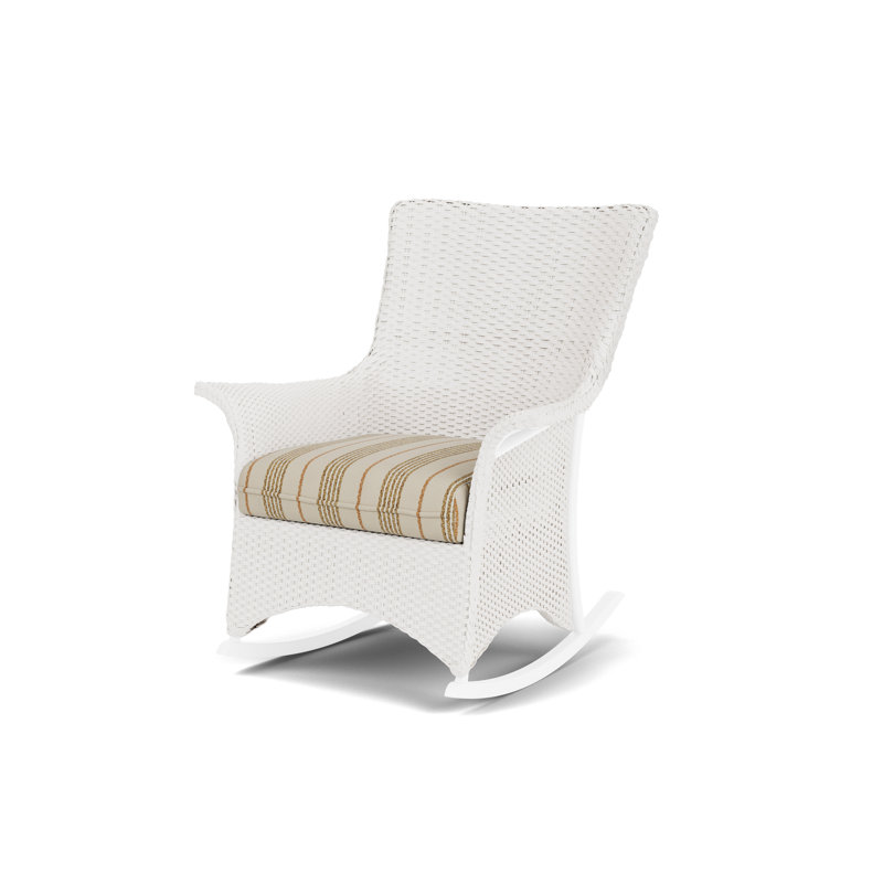 Mandalay Outdoor Rocker Chair, Amber Waves, White