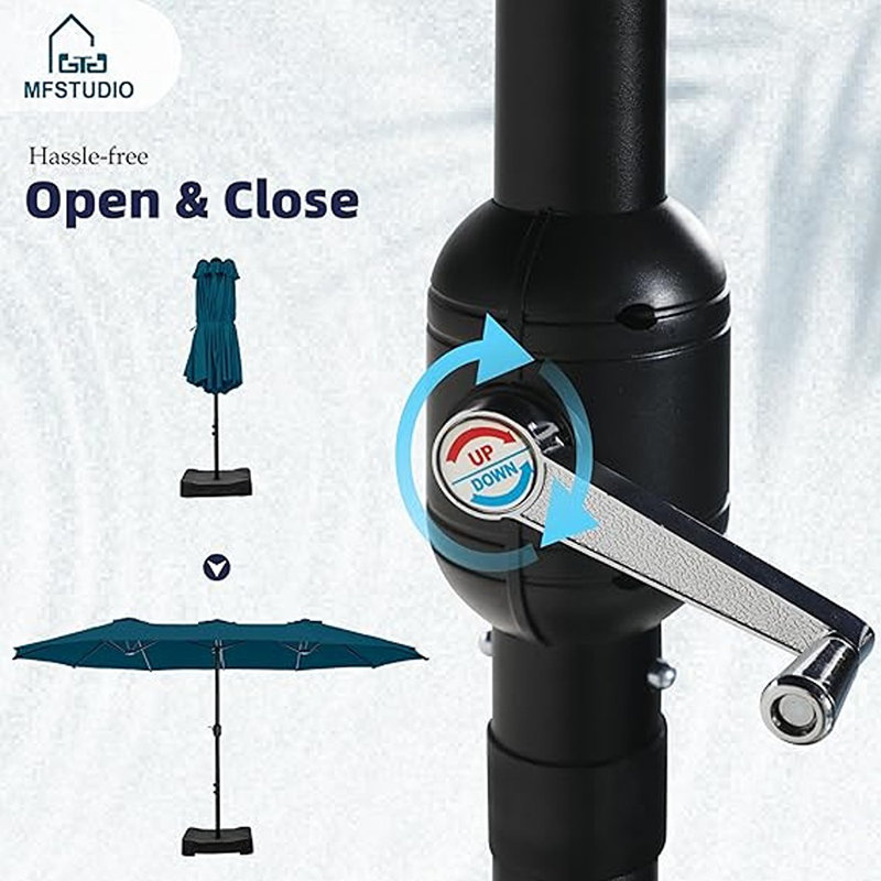 Parasol de patio double face avec base incluse