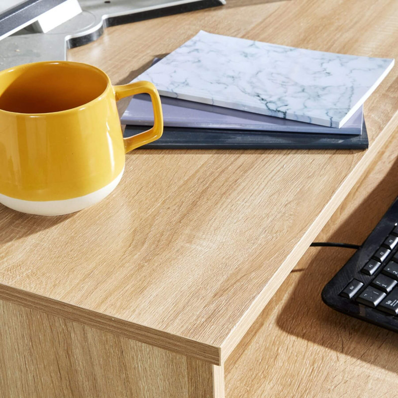 Lenona 80Cm W Rectangular Computer Desk, Oak