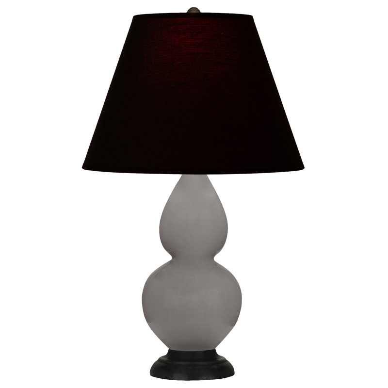Petite lampe d'appoint à double gourde, Taupe fumée / bronze, Noir / Rouge