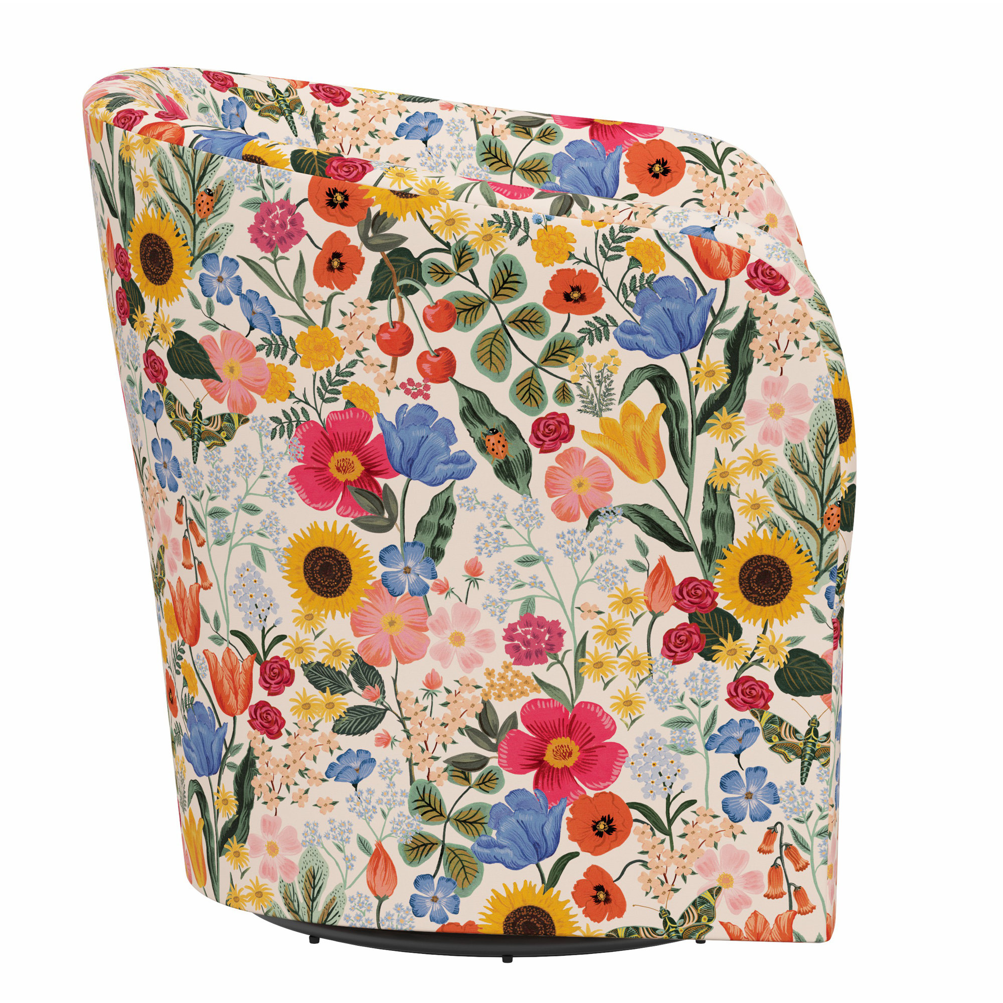Pembroke Swivel Chair, Rpc Blossom Blush Linen