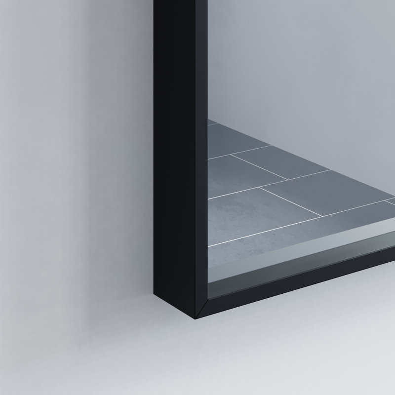 Akhilesh Wall Mirror, 31" H x 24" W, Black