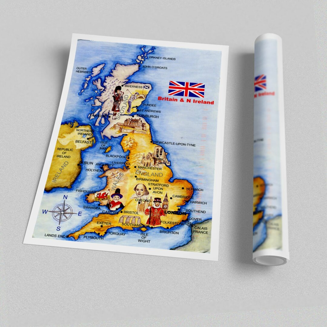 Poster „Monuments of England Map“