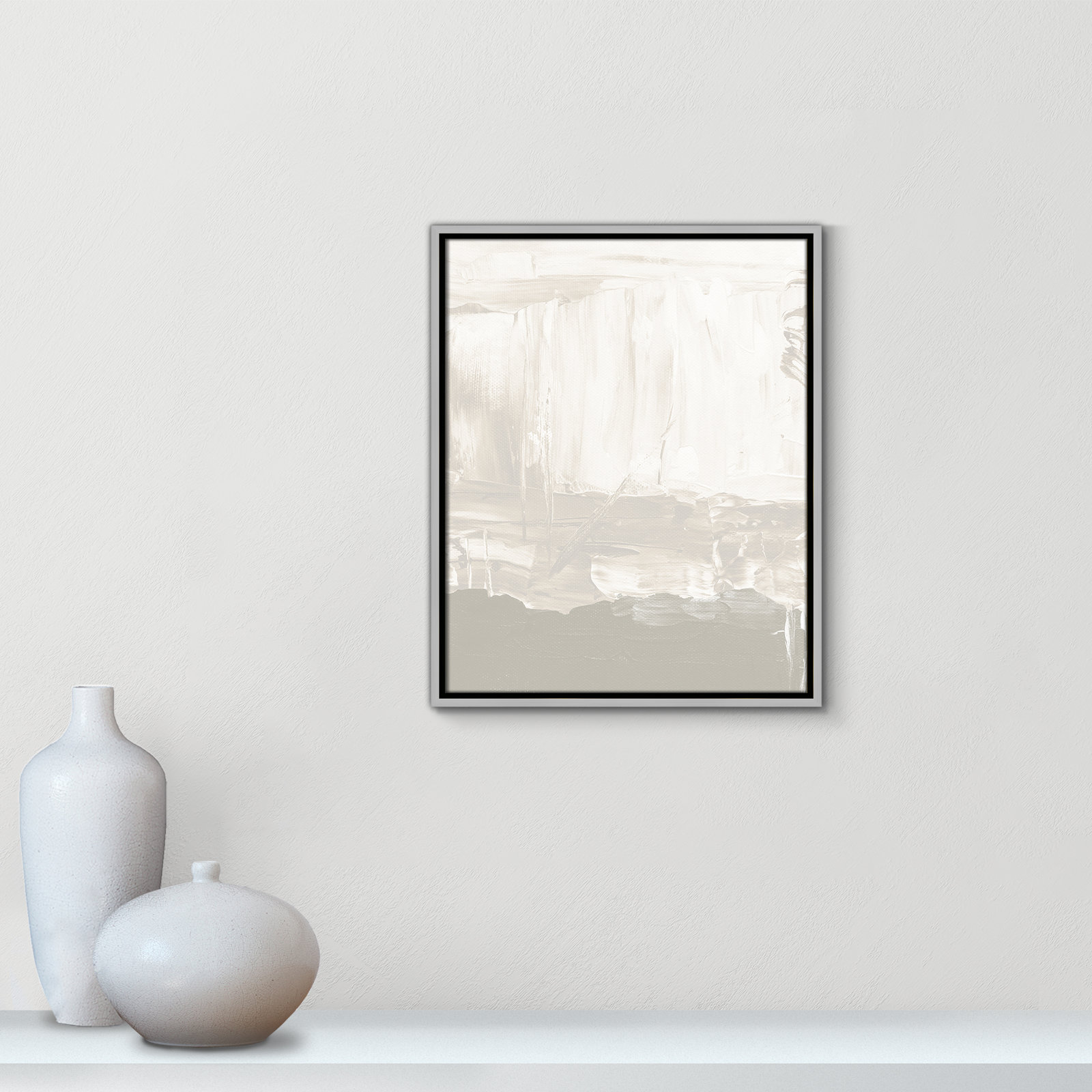 Albie "Taupe Abstract" Print, 21.5" H x 17.5" W, Silver