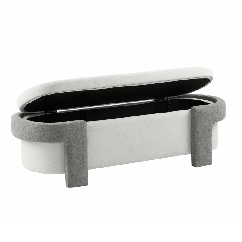Raye Large Versatile Storage Ottoman Bench, Grey