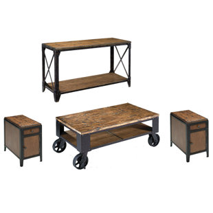 Rectangular Starter Cocktail Table With 2 Chairside Door End Table And Sofa Table