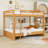 Queen Over Queen Wood Bunk Bed With Sturdy Frame And Ladder-363023149