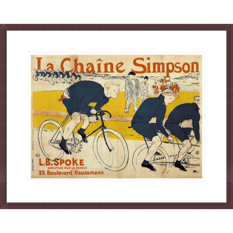 «The Simpson Chain» par Henri de Toulouse-Lautrec, impression giclée encadrée, H 17,28 po x l 21,75 po, Jaune / bleu marine