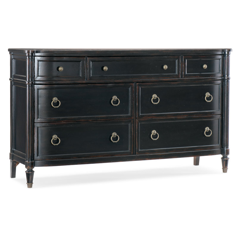 Charleston Seven-Drawer Dresser, Black