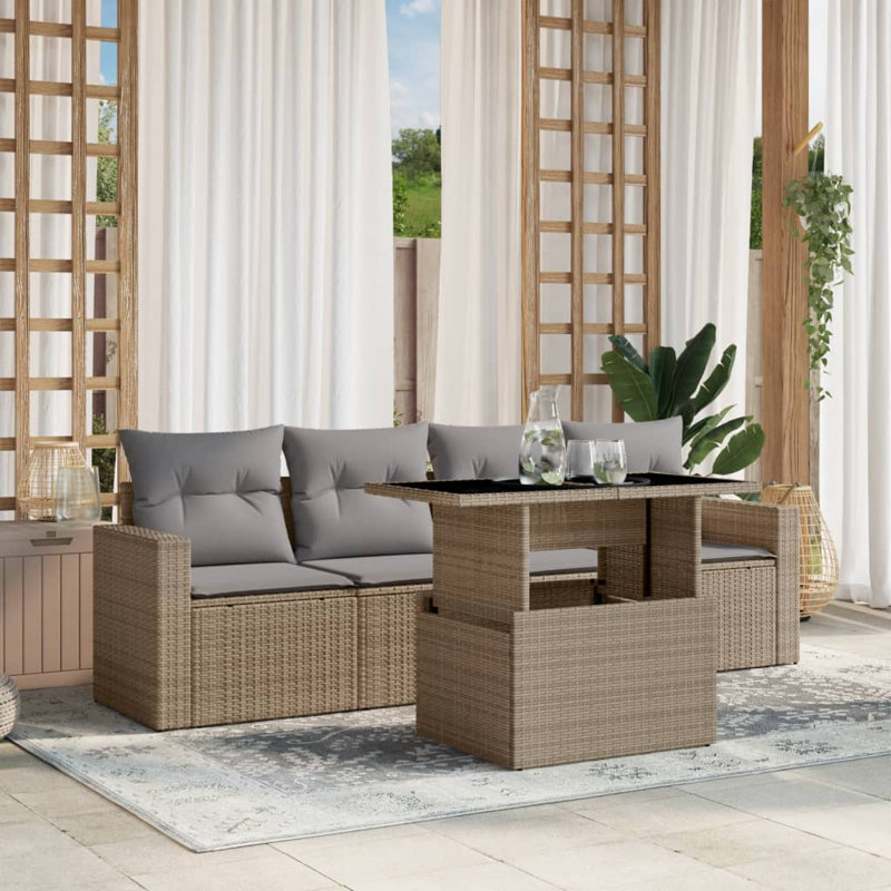  Ensemble de canapé de jardin beige