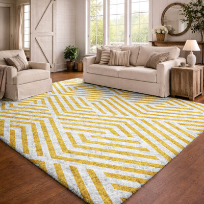 Tapis géométrique de qualité supérieure lavable à la machine Dream Shag ADS550