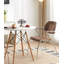 Chaise de salle à manger moderne et simple en acier inoxydable avec dossier en bois massif-112580950