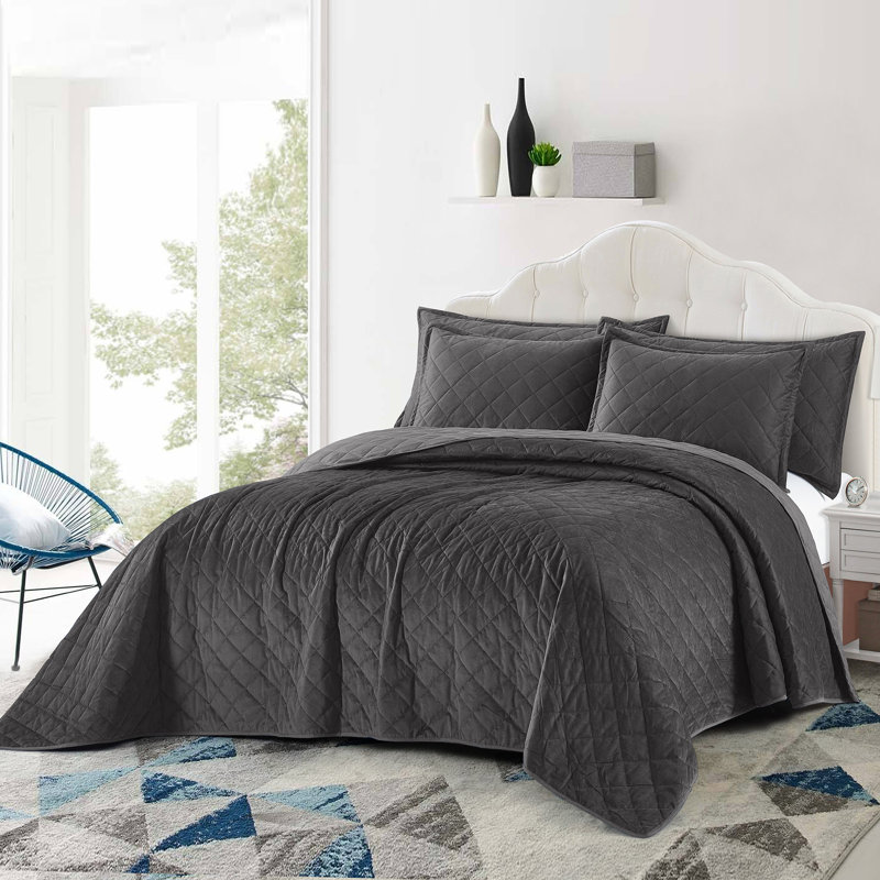 Ensemble de 5 pièces en velours matelassé, Métal industriel