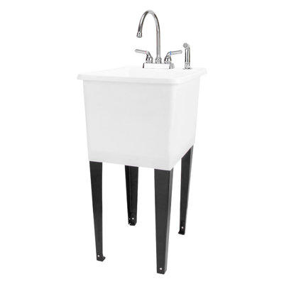 17.75'' L x 23.25'' W Freestanding Laundry Sink with Faucet