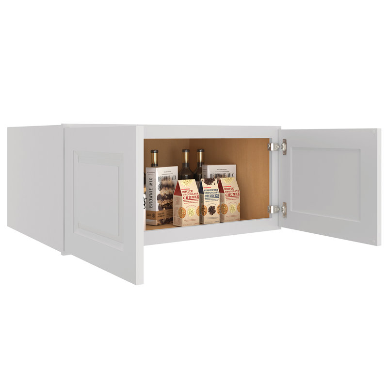 Armoire murale standard en contreplaqué, Style Shaker gris anthracite, H 15 po x l 33 po x P 24 po