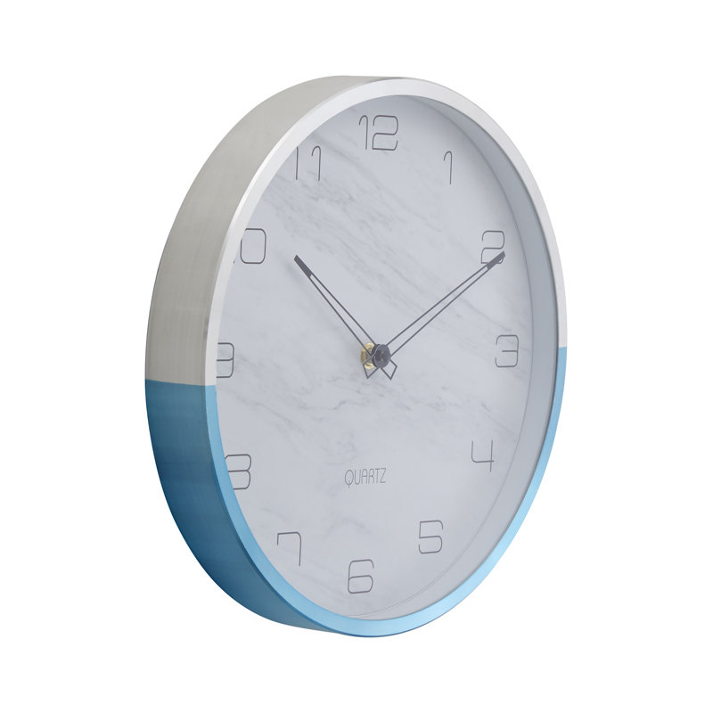 Samson Metal Wall Clock, Blue/Silver