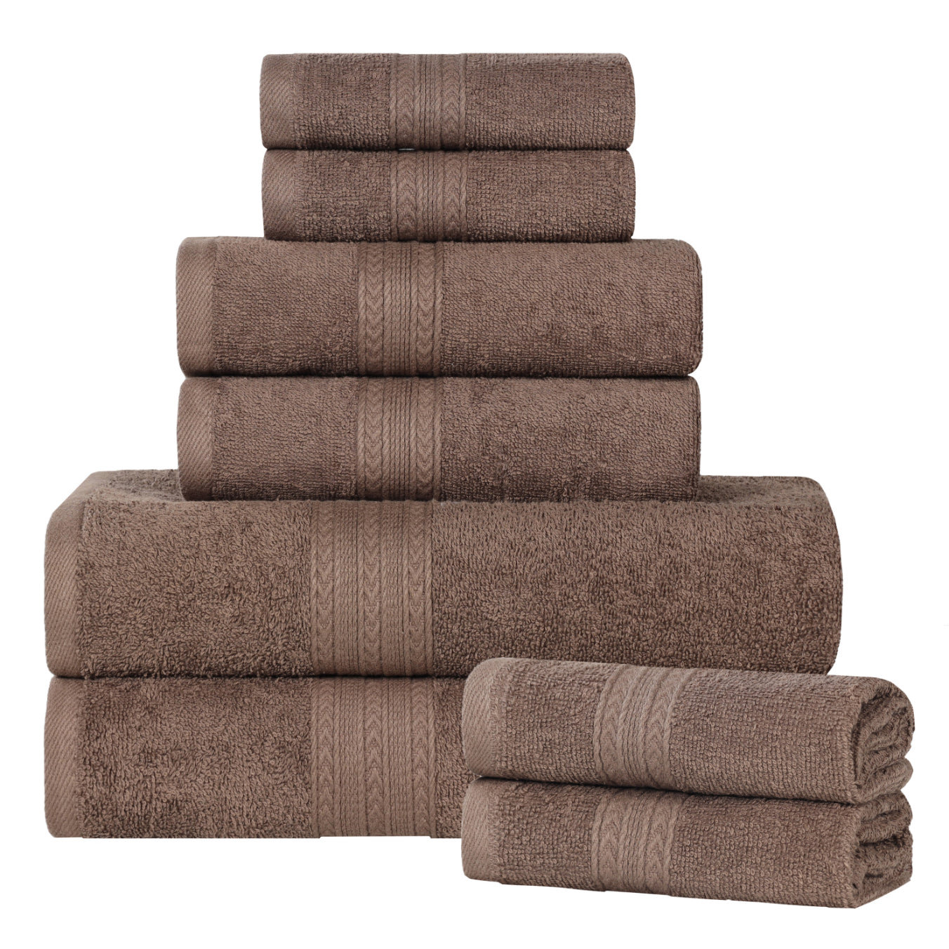 Asleigh 8-Piece Cotton Towel Set, Coffee
