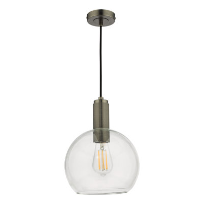 Nikolas 1LT SUSPENSION KNURLED CW ROUND CLEAR GLASS