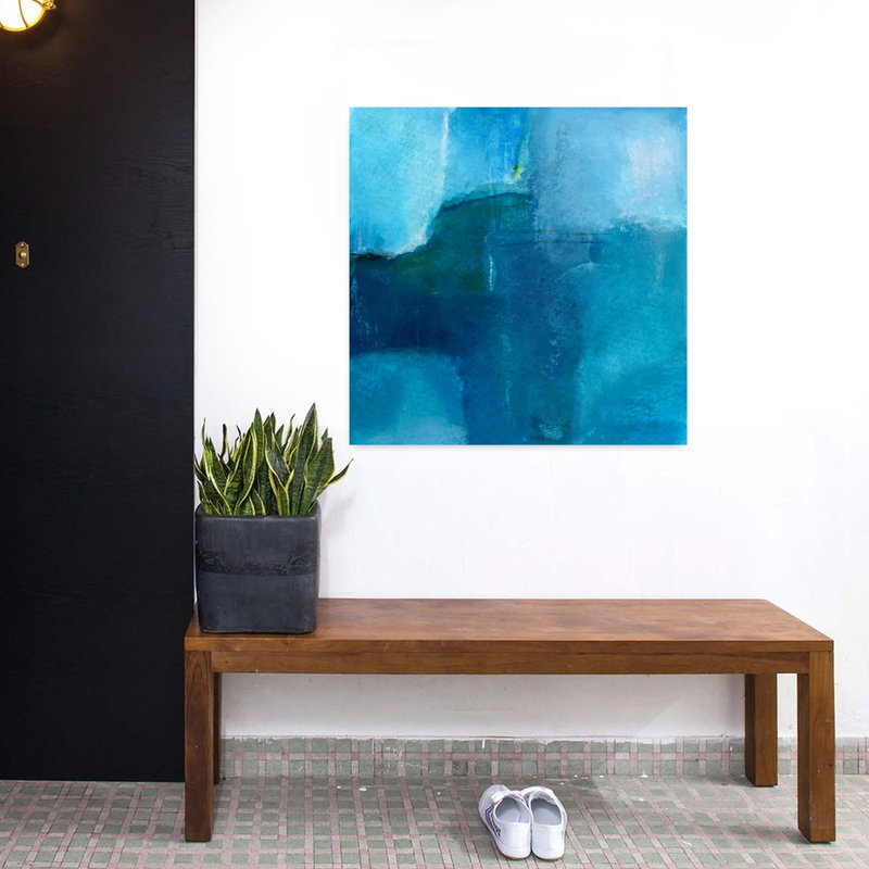 Océan n ° 4, art contemporain abstrait, H 32 po x l 32 po