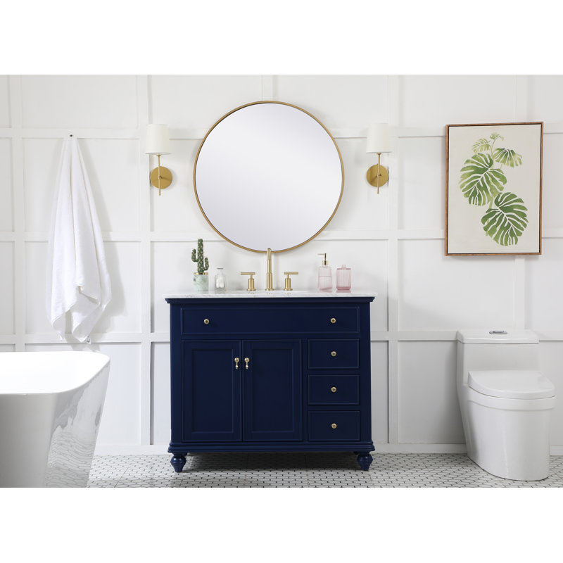 Ensemble de meuble-lavabo simple 42 po Otto, Bleu, Blanc / Gris