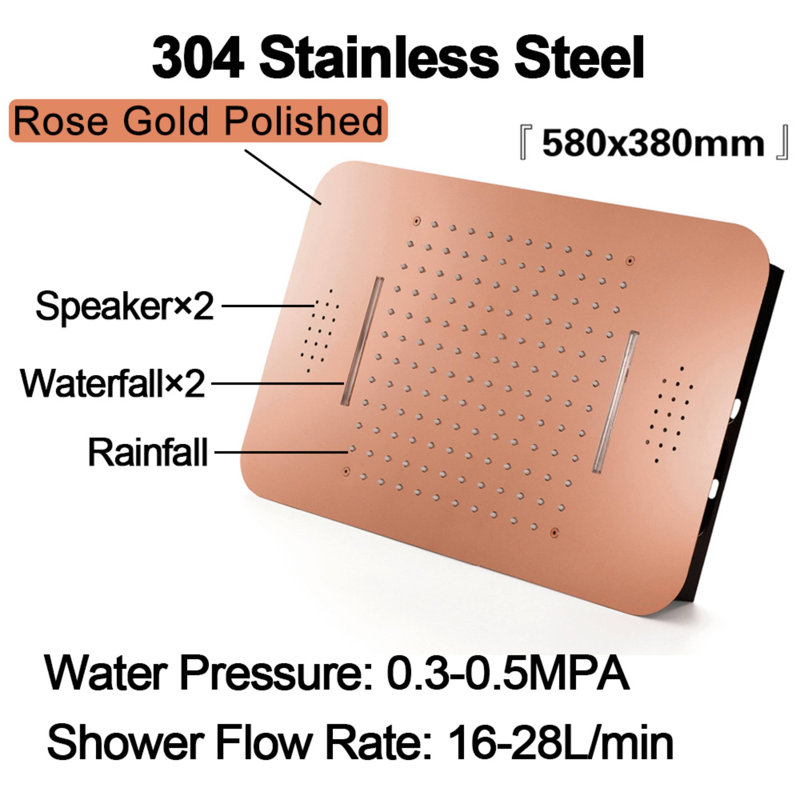 Thermostatic All-In-One Kit with Rough in-Valve, Rose Gold