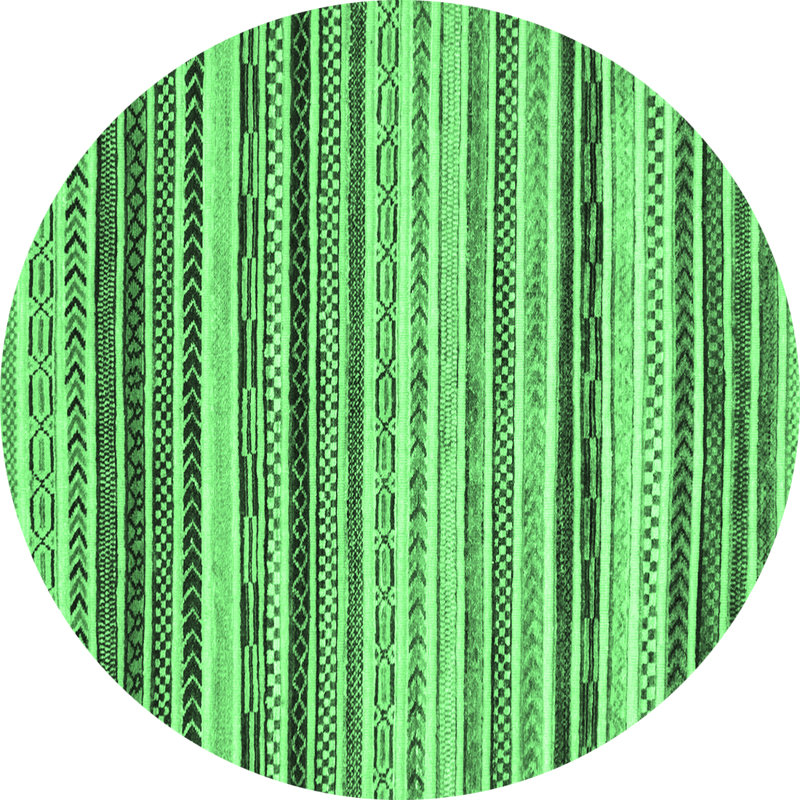 Keyen Washable Geometric Indoor Rug, Round 6'