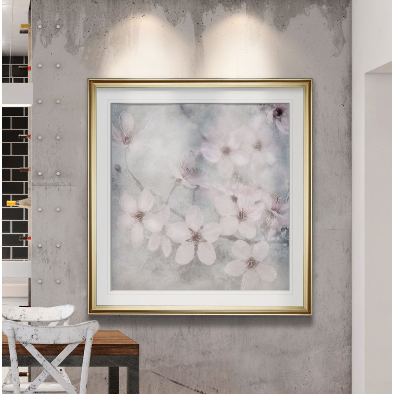 « spring melody ii », peinture, H 16 po x l 16 po x P 2 po, Cadre doré
