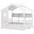 Asako Wooden Full Size House Bed With Trundle and Shlef