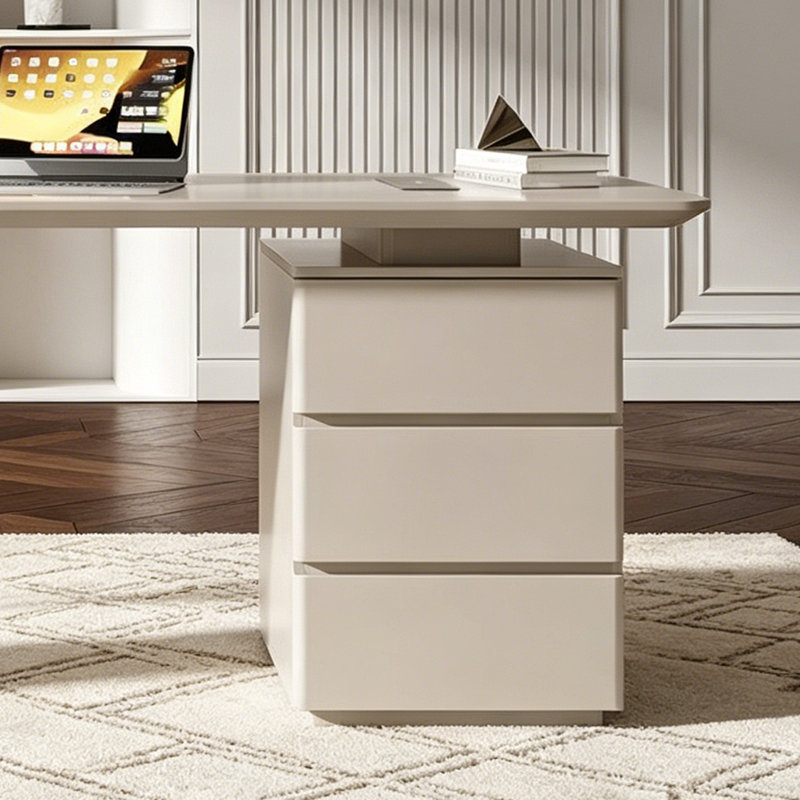 Bureau luxueux de style italien simplifié, Beige, 29.53" H x 55.12" W x 23.62" D