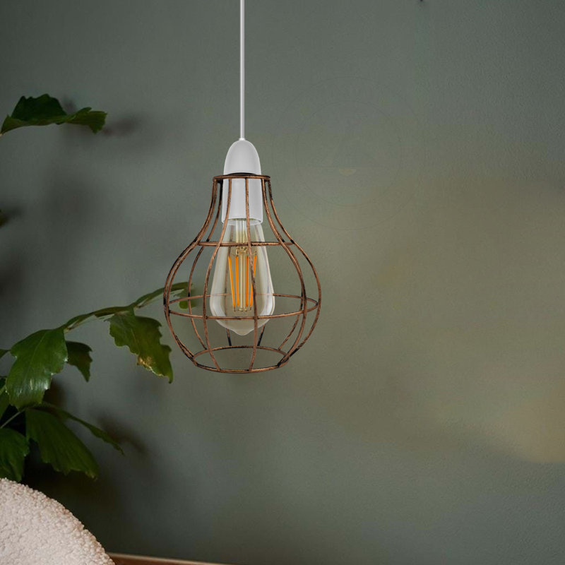 20cm H Metal Novelty Lamp Shade ( Screw On ), Brushed Copper