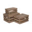 Slatted Manufactured Wood 3 Piece Organiser Box Set-503134841