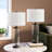 Dimmable Glass Table Lamp Set with DIY Fillable Base, Bulbs, Touch Control and USB Ports