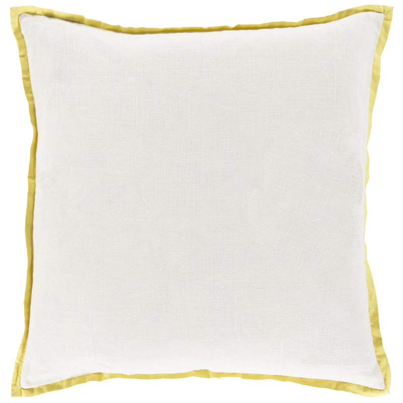 Floral Linen Throw Pillow, Lemon, Polyester