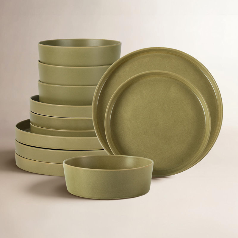 Service de vaisselle Stone By Mercer Project MODAN - Service pour 4, Vert