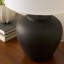 Ceramic Table Lamp With Fabric Shade For Bedroom, Living Room, Or Entryway