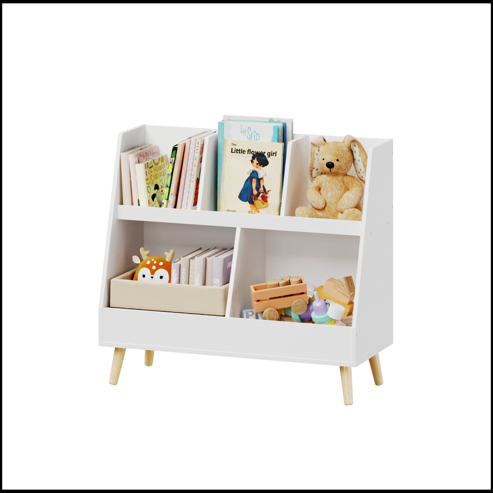 Humble Crew Étagère Enfant 9 Bacs | Organisateur Jouets Bébé & Tout-petit | Blanc | Rangement Pratique Et Solide