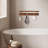 Solid Wood Wall Shelf With Brass Hooks - Handmade Walnut Coat Rack For Entryway, Living Room, Bathroom, Bedroom, Kitchen - Stylish Storage Solution With 6 Hooks