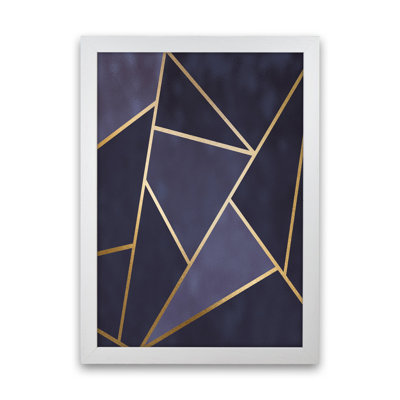 Lux Navy and Gold Geo Print 1 Piece Wall Art