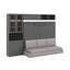 Lit escamotable double avec canapé, port USB, tablettes et lumière-877909445-877909447