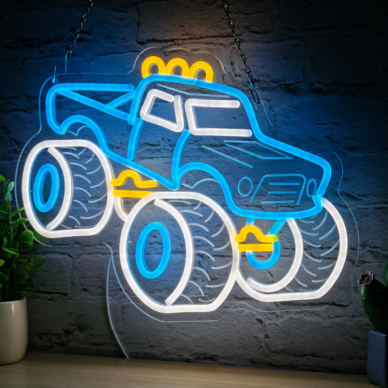Enseigne néon de camion pour décoration murale, néons de véhicule pour chambre à coucher, amateur de jouets de camion