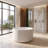 41" Round Modern Japanese Freestanding Deep Soaking Solid Surface Stone Resin Bathtub with White Matte Finish-123515528