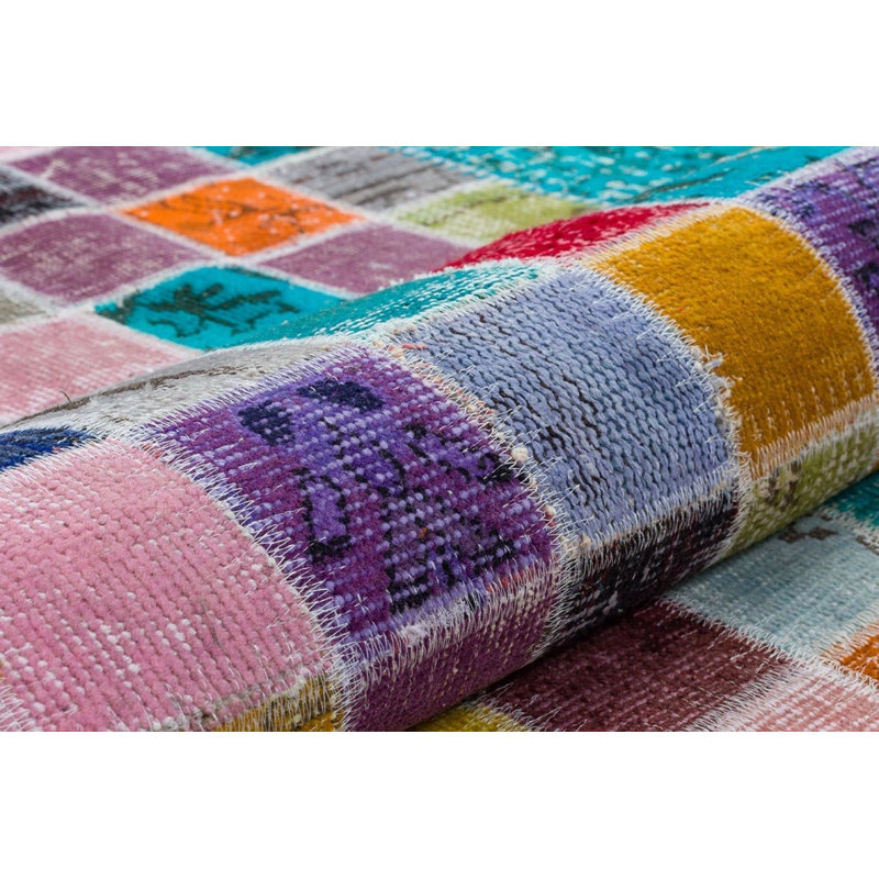 Tapis turquoise multicolore Modern