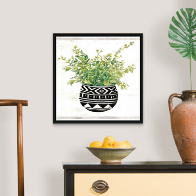 Art mural sur toile Succulent II en tissu boue noir et blanc