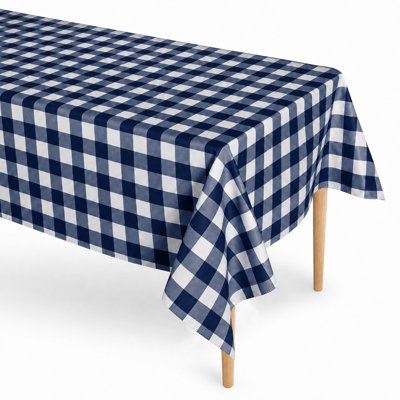 PEVA Waterproof Buffalo Gingham Tablecloth With Flannel Backing, Indoor & Outdoor Dining