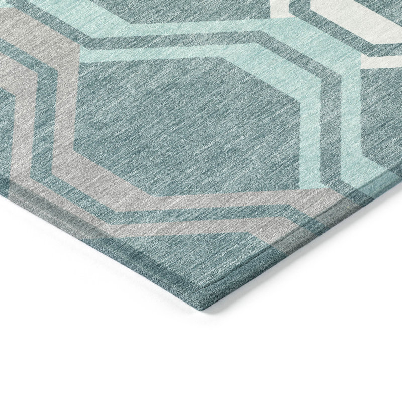 Machine Washable Indoor/Outdoor Chantille ACN2326 Mid-Century Modern Rug, Rectangle 5' x 7'6"