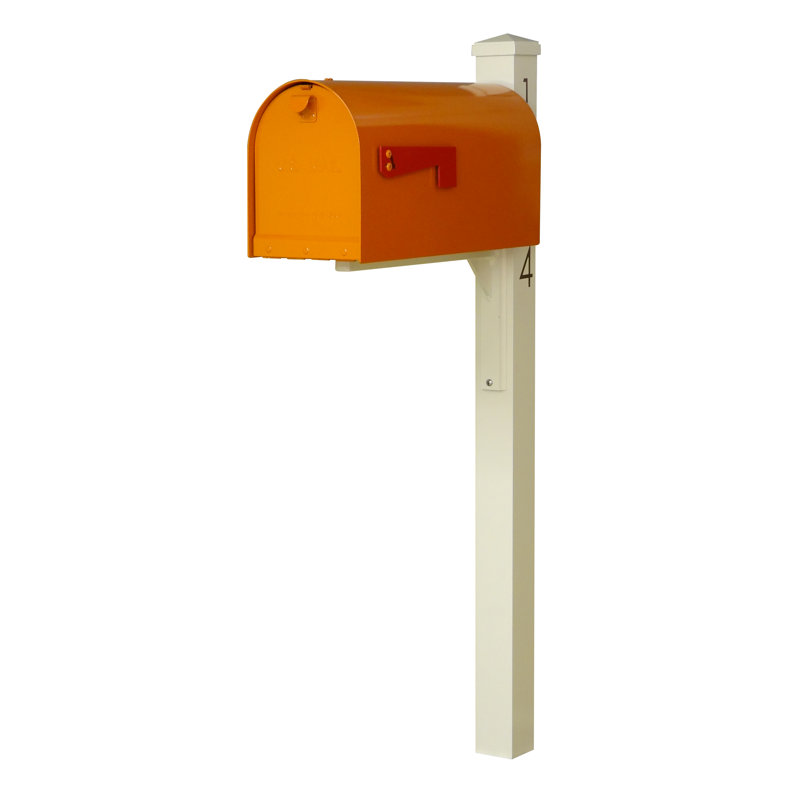 Boîte aux lettres montée sur poteau Rigby, Orangé