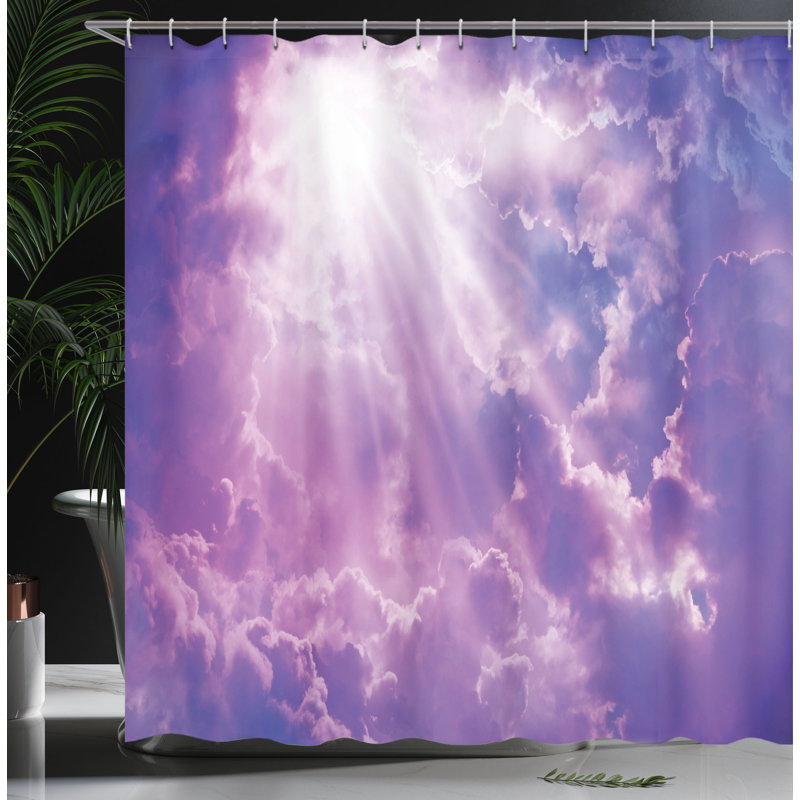Shower Curtain with Hooks Included, 75"H x 69"W