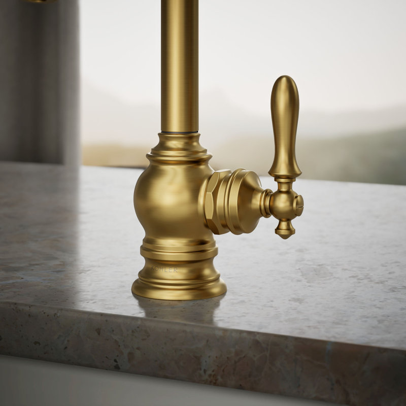 Artifacts Beverage Faucet, Vibrant Brushed Moderne Brass