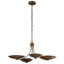 Lustre convertible XL 4 lumières Palmela 32 pouces au fini bronze laqué avec abat-jour en laiton laqué-129761723