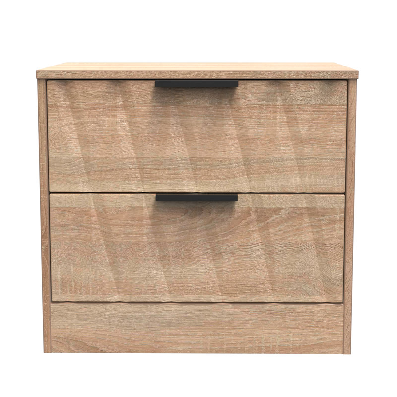Besmir 58cm W Manufactured Wood Bedside Table, Bardolino Oak